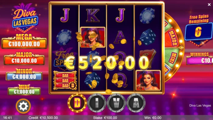 Diva Las Vegas — laimesta kombinācija ar Wild simboliem